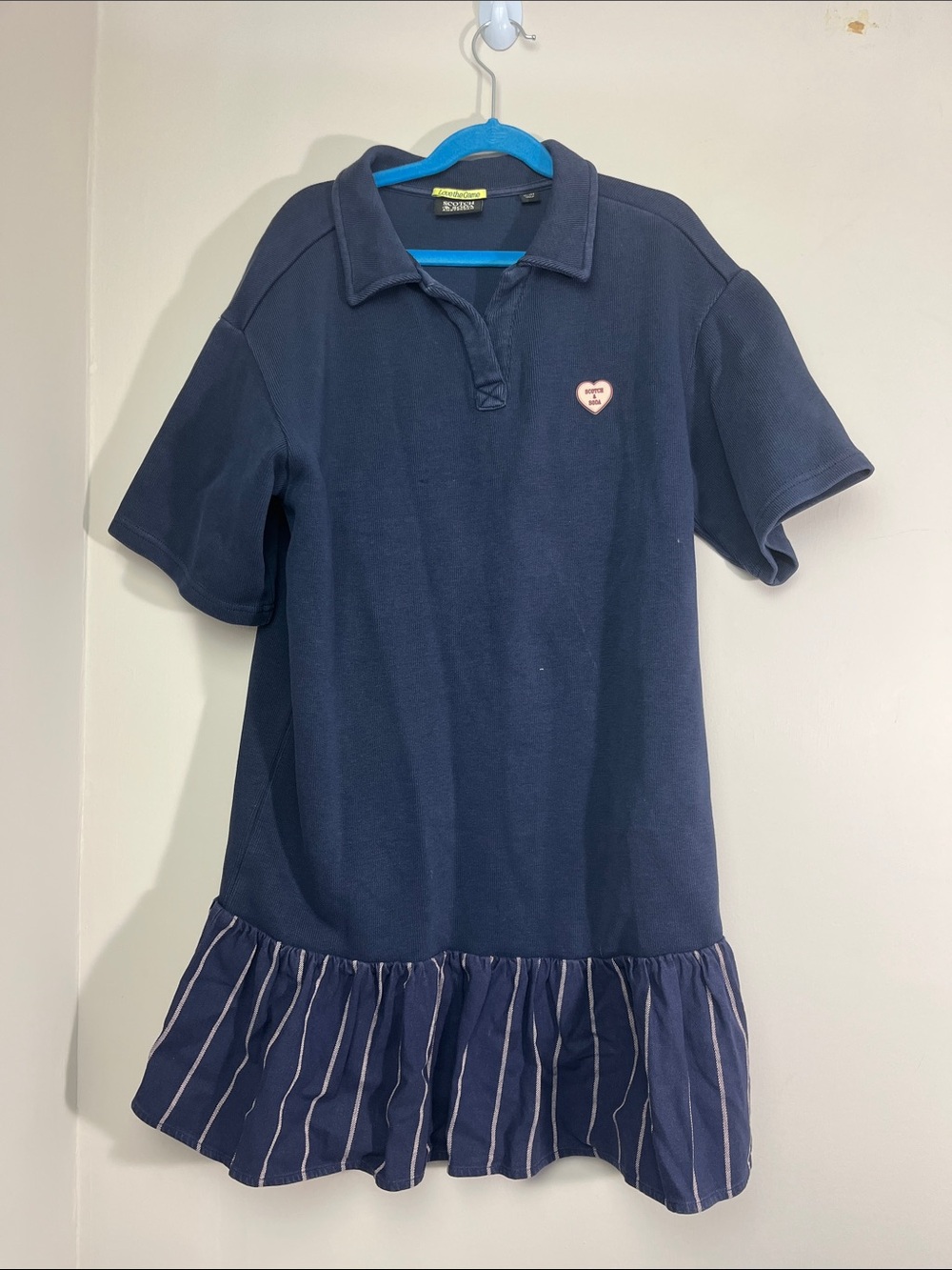 Scotch & Soda mixed media Navy Polo Dress